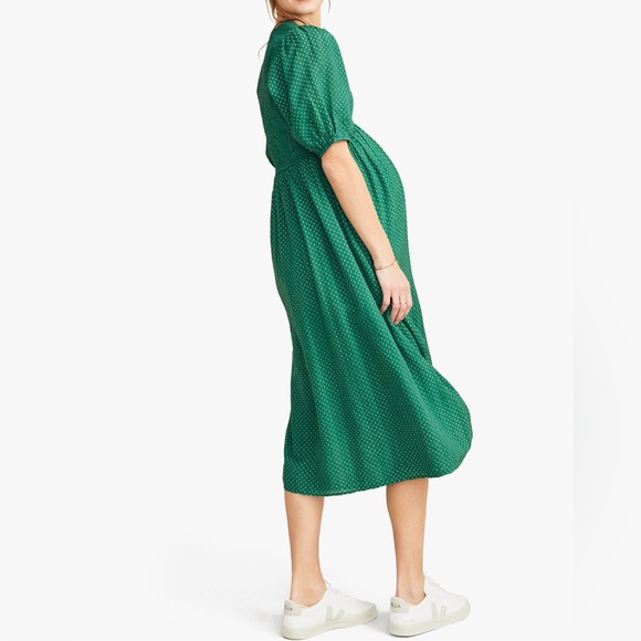 Hatch Melanie Maternity Dress size 2, jade polka dot - Picture 2 of 8